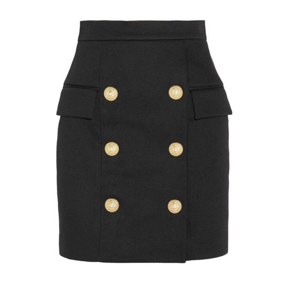 Balmain - Black Buttoned Mini Skirt - FR 38